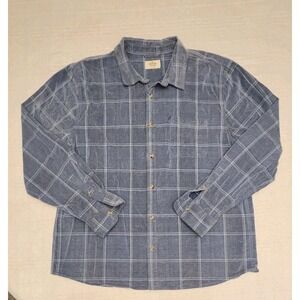 Men's XL Marine Layer Shirt Blue Gray Checked Long Sleeve Button Up Shirt